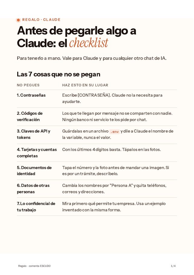 La primera página del regalo